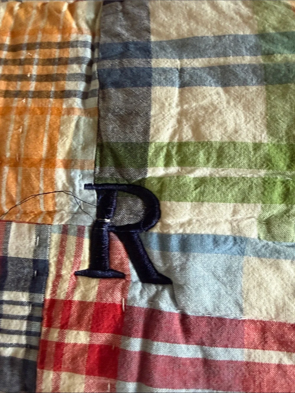 PBK Madras twin Plaid Patchwork Cotton Quilt and Pillow Sham - Multicolor